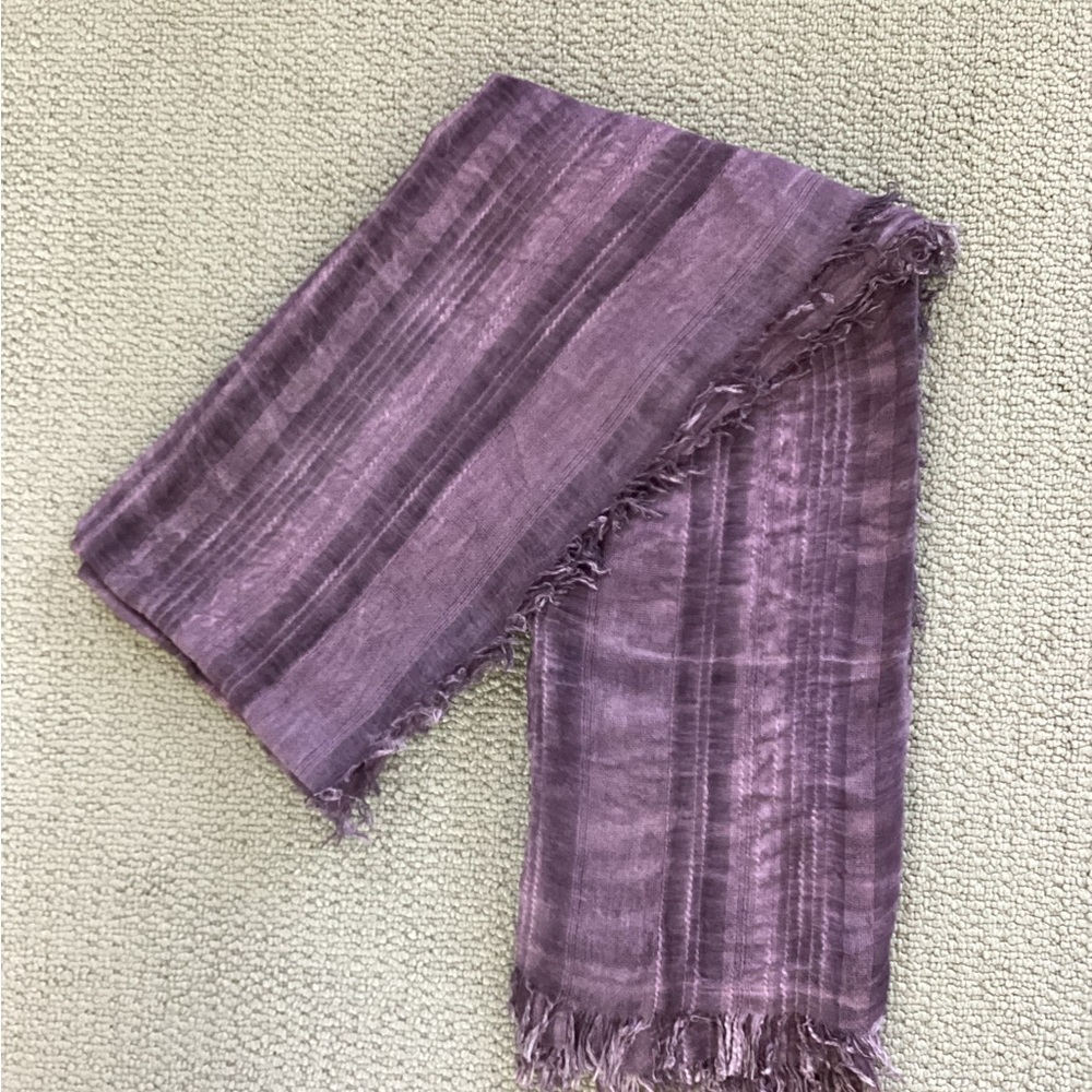 Eileen Fisher Purple Textured Cotton Scarf